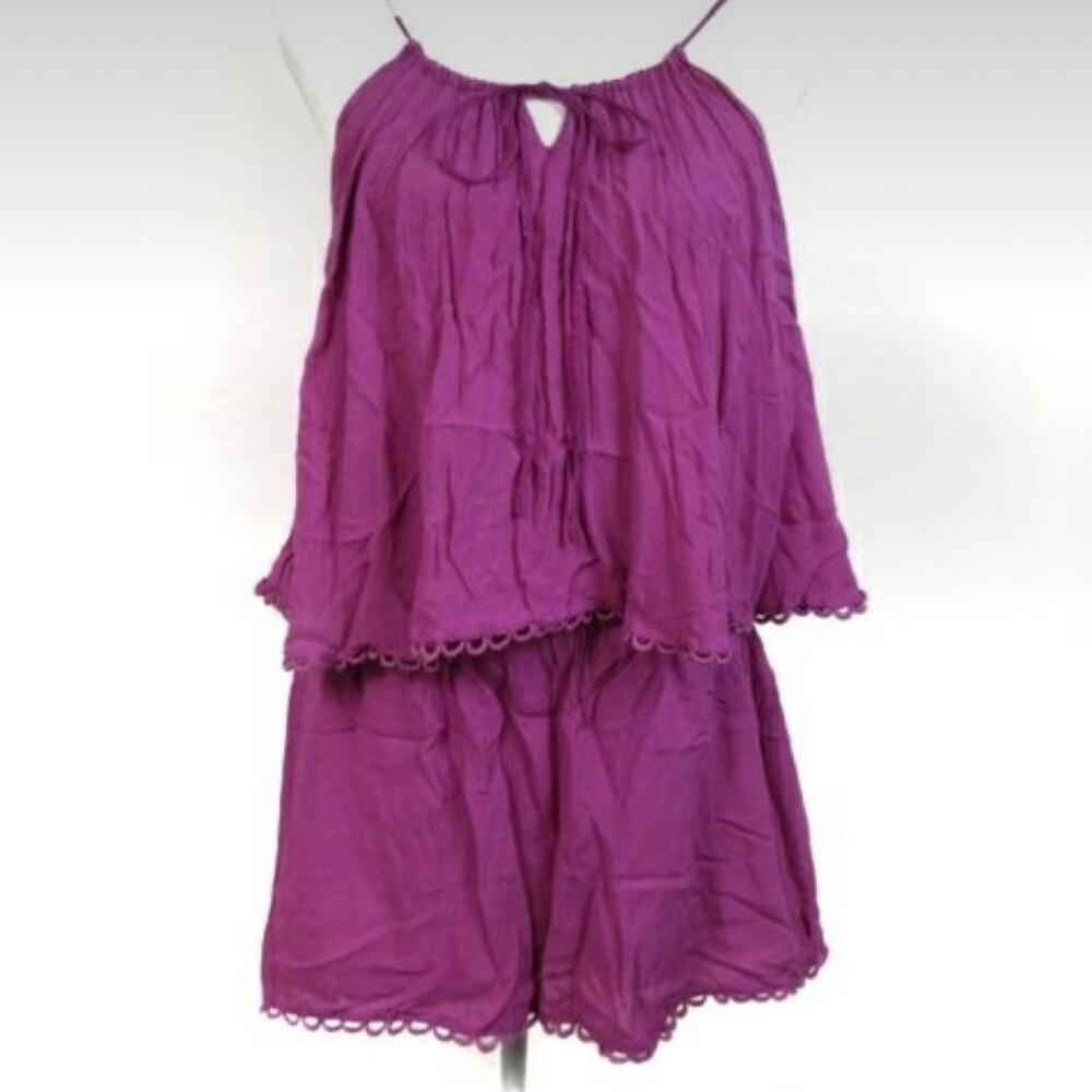 Solitaire Mini Layered Tank Dress Women's Size Small Fuchsia Flirty